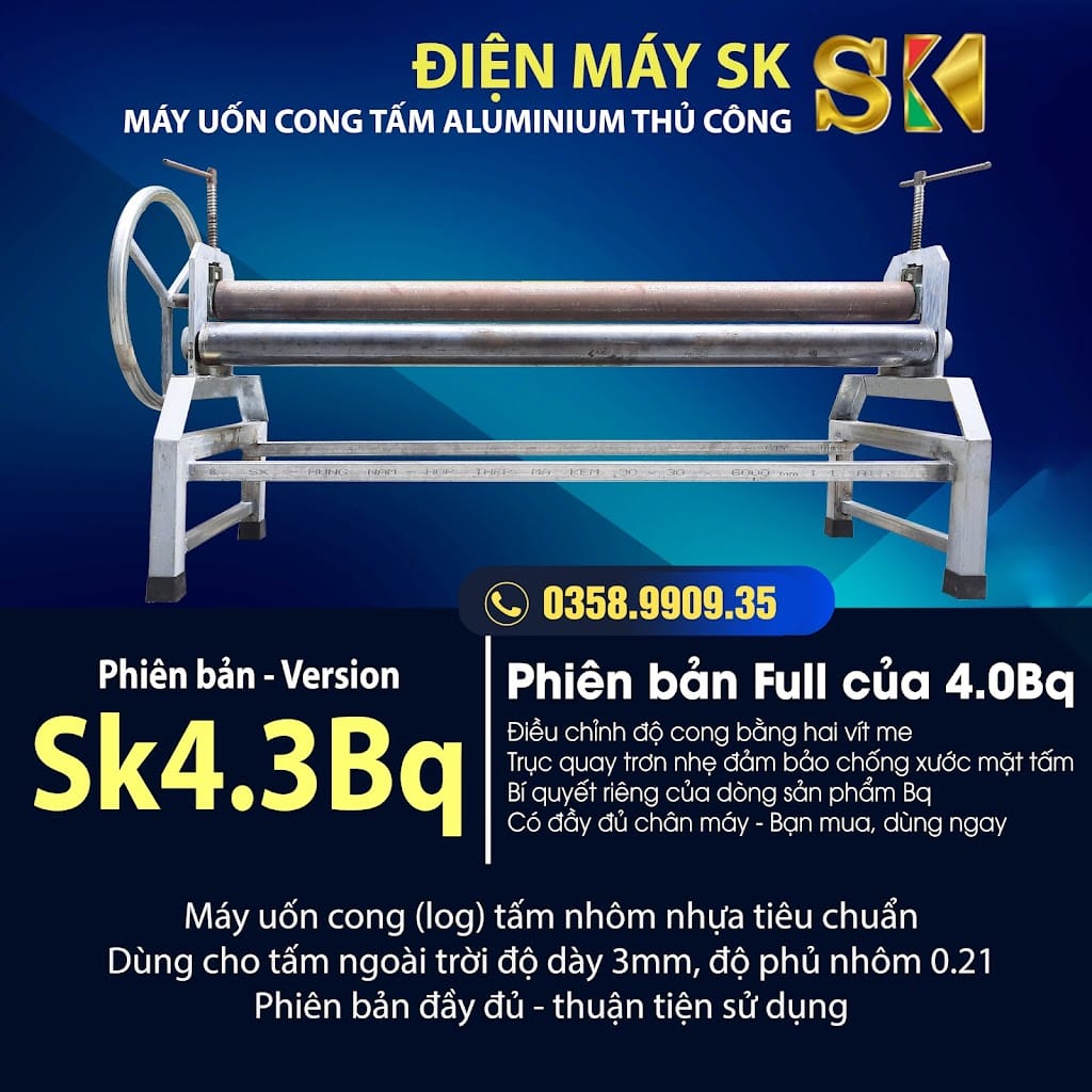 Máy uốn cong tấm nhôm nhựa alu 4.3Bq