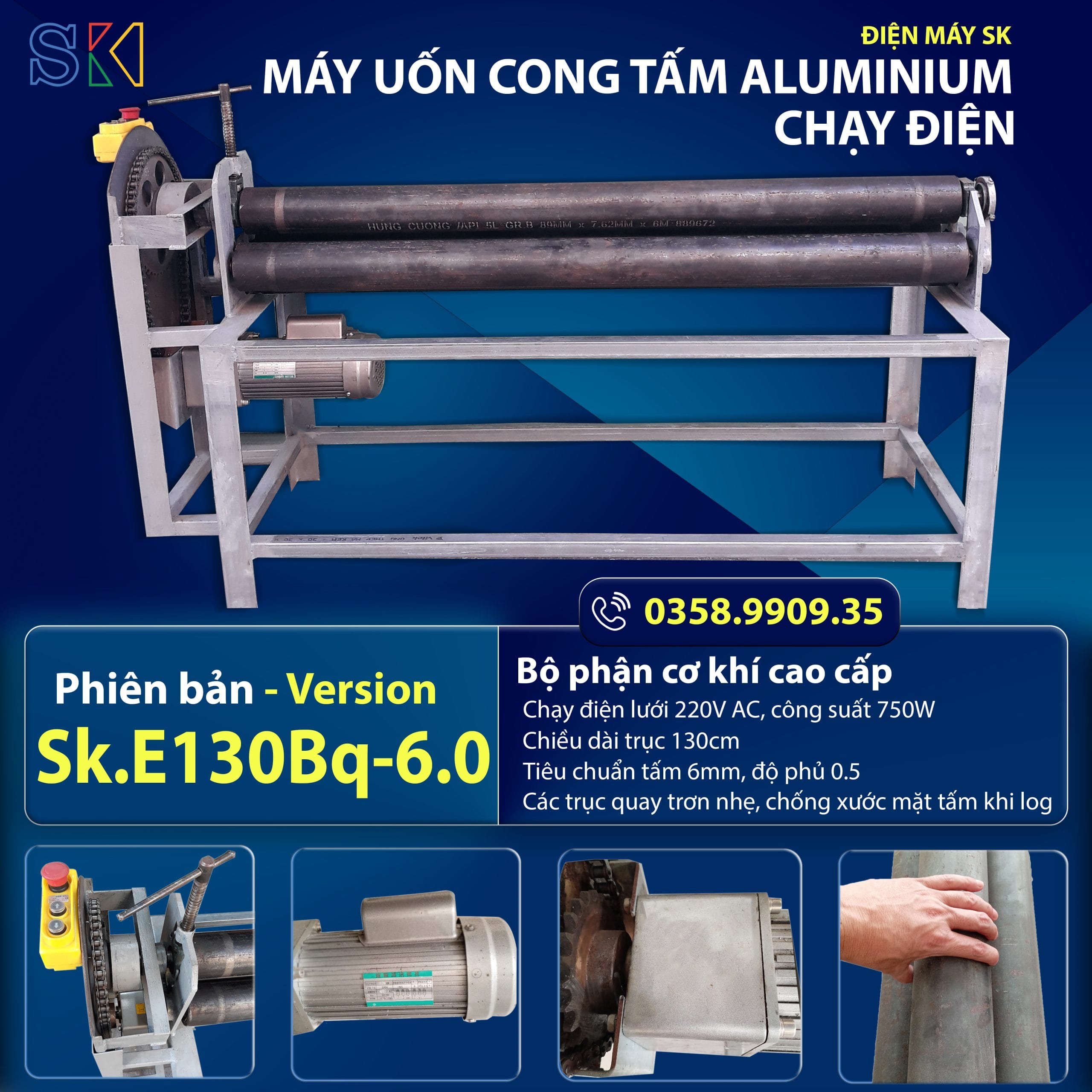 Máy log alu Chạy điện moden: Sk.E130Bq-6.0