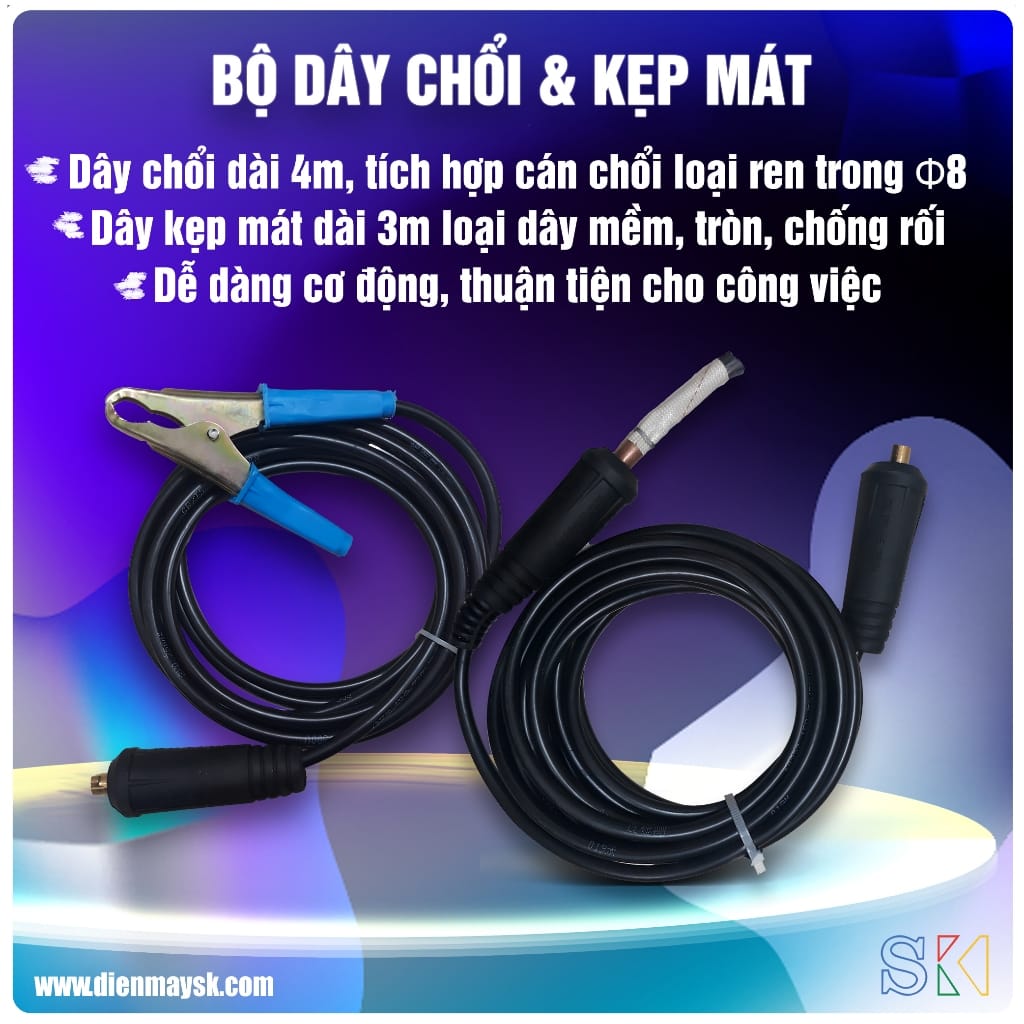 Bộ dây dài 3m và chổi dài 4m dùng cho máy tẩy mối hàn inox